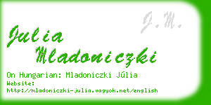 julia mladoniczki business card