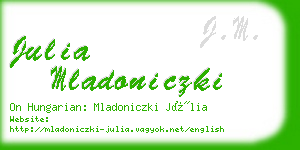 julia mladoniczki business card